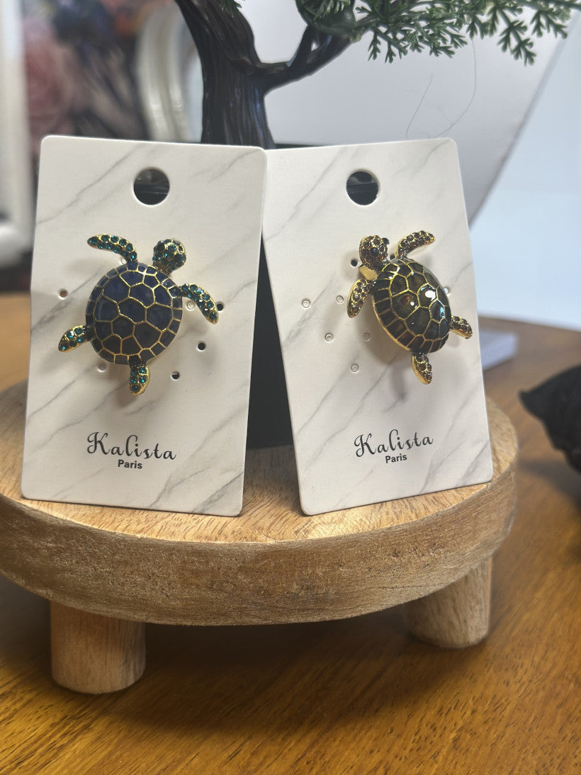 Broche tortue en acier inoxidable